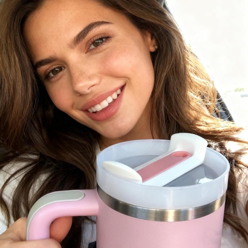 غطاء استبدال بسعة 40 أونصة - مادة غذائية خالية من مادة BPA، تصميم مضاد للتسرب معزز، غطاء كوب قابل للفك بالكامل وسهل التنظيف لأكواب السفر بسعة 40 أونصة وأوانيس التبريد المستخدمة في التخييم - Image 2