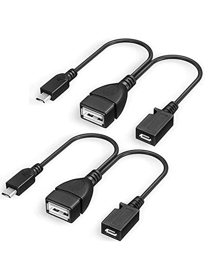 KASTWAVE Micro USB OTG Adapter, Power Cord USB Type A Female to Micro USB Male and Female Also Compatible with Android Windows Phone and Tablet - 2 Pack - Image 1