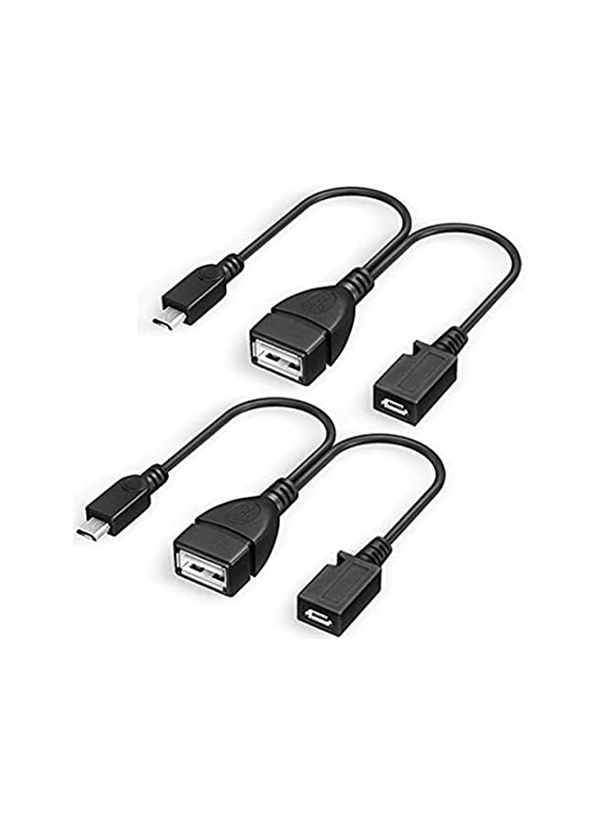 KASTWAVE Micro USB OTG Adapter, Power Cord USB Type A Female to Micro USB Male and Female Also Compatible with Android Windows Phone and Tablet - 2 Pack - Image 2
