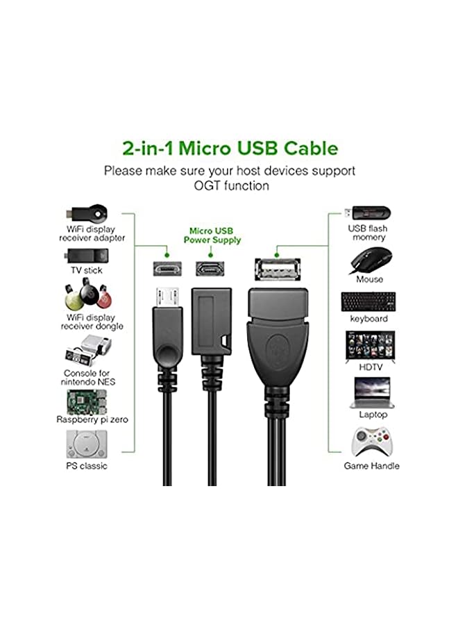KASTWAVE Micro USB OTG Adapter, Power Cord USB Type A Female to Micro USB Male and Female Also Compatible with Android Windows Phone and Tablet - 2 Pack - Image 4