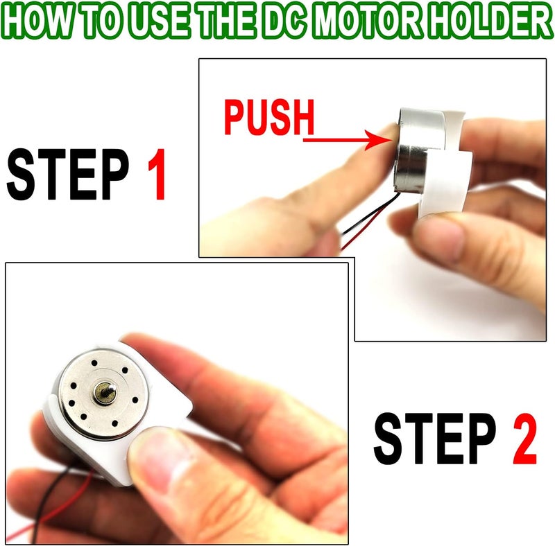 EUDAX Mini Generator Motors 3V12V DC Motor Electric Motor for DIY Toys Wind Turbine Generator Hand Cranked Power Generator Model Plastic Motor Holder - Image 3