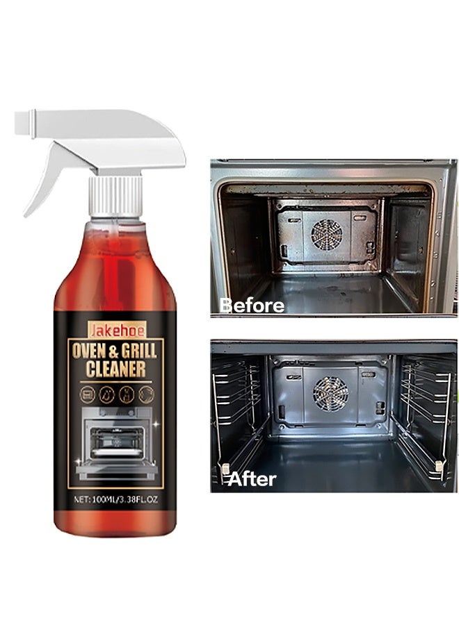 Jakehoe رذاذ منظف الفرن والشواية، ينظف ويزيل الدهون عن شبكات وطاولات الشواء، الزجاج، أسطح الطهي الخزفية، المدخنات الكهربائية والحبيبية، مزيل دهون قوي للبقع الصعبة، الطعام المحترق وتراكم الكربون، 100 مل - Image 1