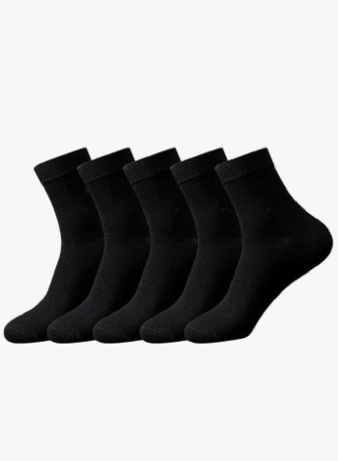 10 Pack Socks Mens Cotton Calf Socks Soft Breathable Athletic Long Crew Casual Socks Men's Sock (Black) - Image 1