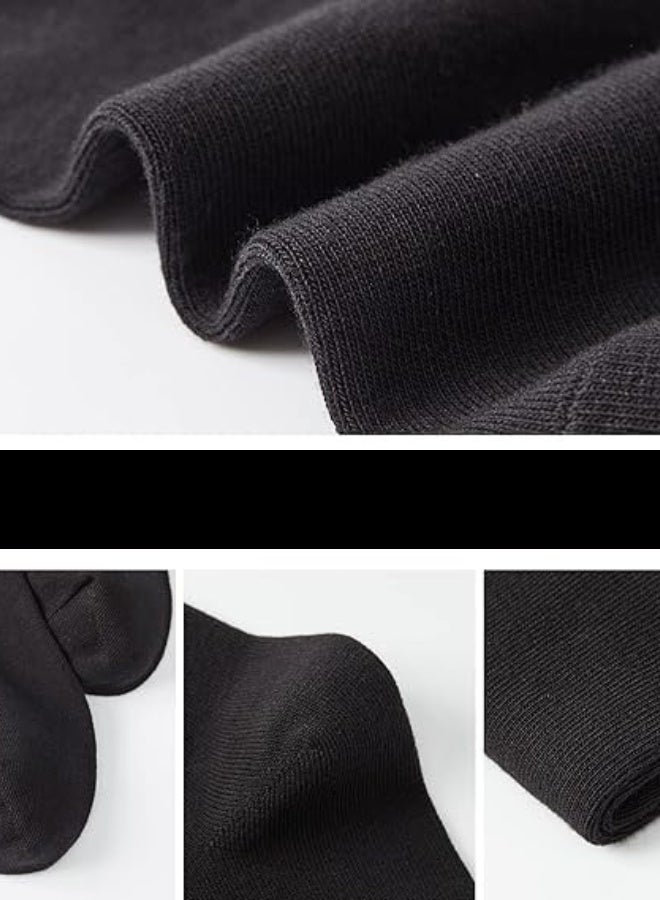 10 Pack Socks Mens Cotton Calf Socks Soft Breathable Athletic Long Crew Casual Socks Men's Sock (Black) - Image 4