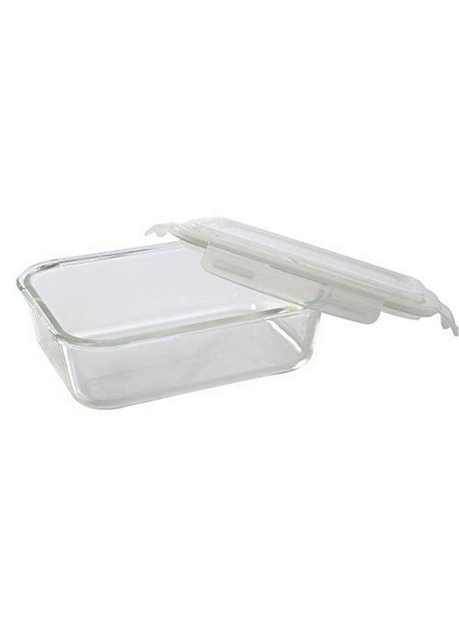 Femora - Femora Glass Lunch Box with Bag Set of 3 Containers, Rectangular- 400 ML Each, Clear, Microwavable Borosilicate Glaas, Ideal for College, Travel Office, Camel Black - Image 1