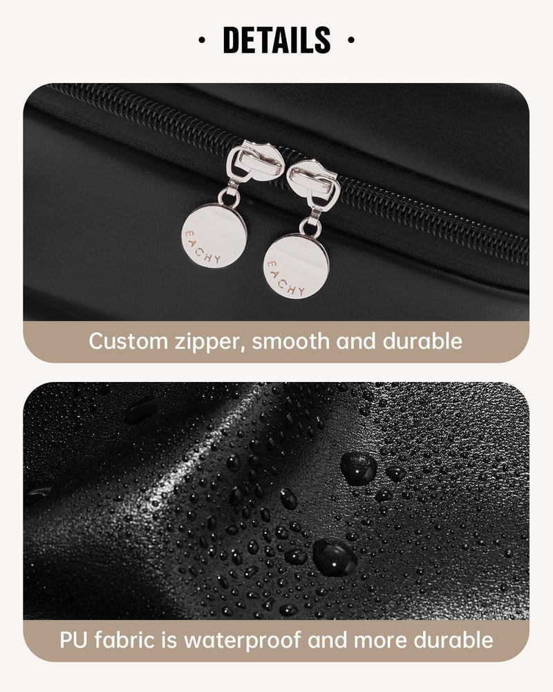 EACHY Travel Makeup Bag,Large Capacity Cosmetic Bags for Women,Waterproof Portable Pouch Open Flat Toiletry Bag Pattern Makeup Bag - Image 5