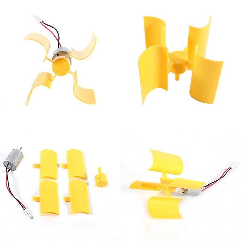 Vertical Wind Turbine Generator Kit Mini DC Motor for Home School Science Experiment Educational Toy - Image 1