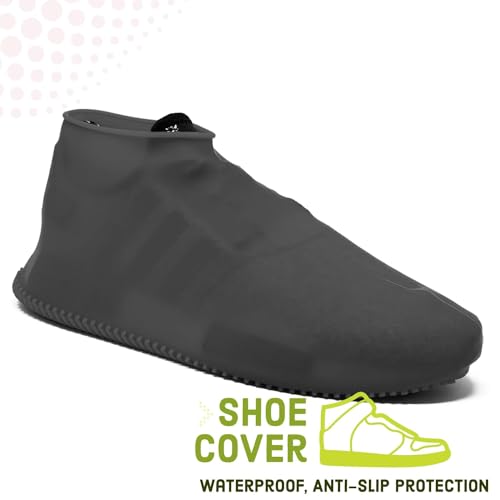 FEXMY Waterproof Silicone Shoe Covers for Men and Women – Reusable, Non-Slip Overshoes for Rain, Snow, Travel, Outdoor Use – Durable Shoe Protector from Water. (Black, L: Size US 6.5-10) - Image 4