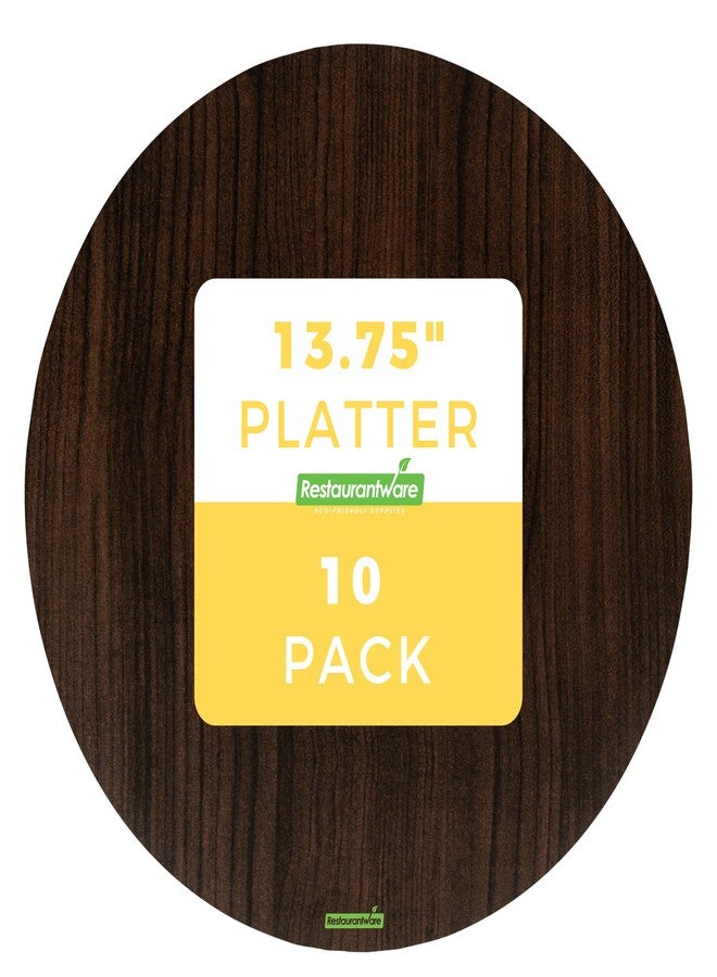 Restaurantware Cater Tek 13.8 Inch Charcuterie Boards 10 Faux Wood Cheese Boards - Round Stackable Dark Paper Cardboard Charcuterie Boards Disposable For Serving At Catered Events - Image 1