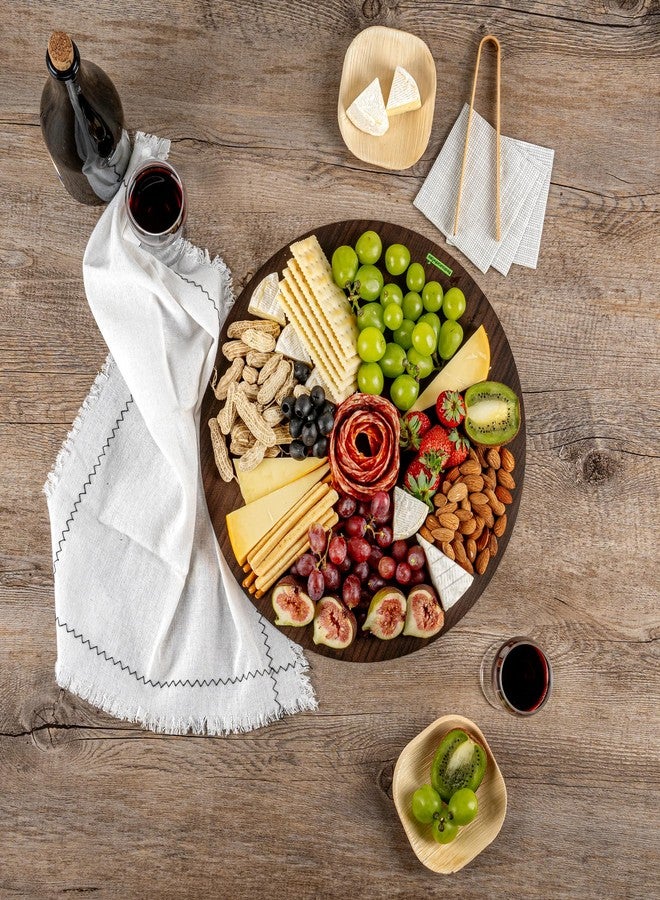 Restaurantware Cater Tek 13.8 Inch Charcuterie Boards 10 Faux Wood Cheese Boards - Round Stackable Dark Paper Cardboard Charcuterie Boards Disposable For Serving At Catered Events - Image 5