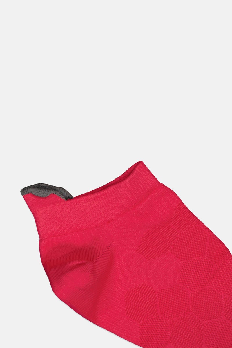 asics Men 1 Pair Brand Logo Easy Ped Running Socks, Pink - Image 2