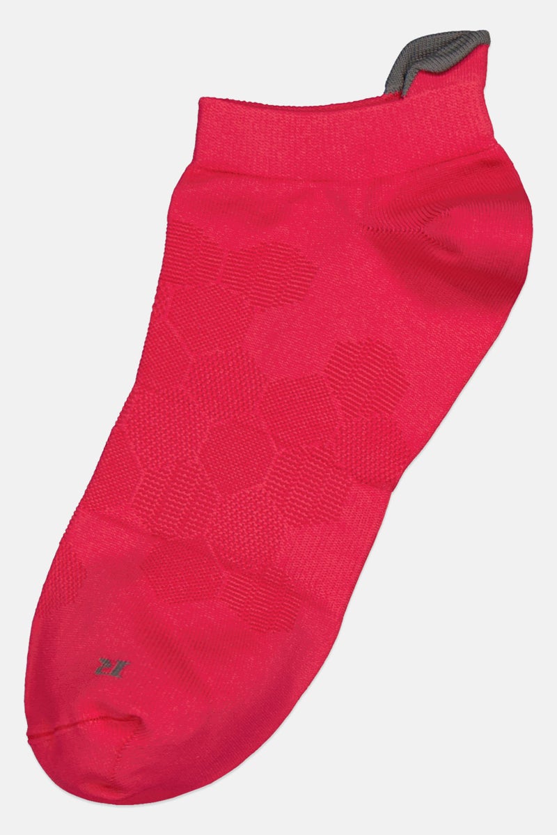 asics Men 1 Pair Brand Logo Easy Ped Running Socks, Pink - Image 1