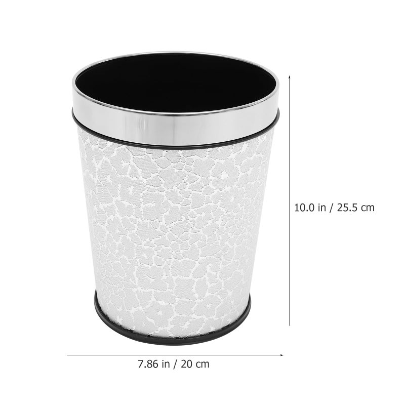 Silver Small Open Top Trash Can Wastebasket for Home Office Bedroom Bathroom - Image 3