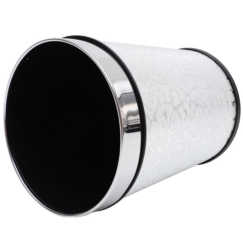 Silver Small Open Top Trash Can Wastebasket for Home Office Bedroom Bathroom - Image 2