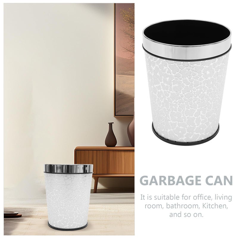 Silver Small Open Top Trash Can Wastebasket for Home Office Bedroom Bathroom - Image 4