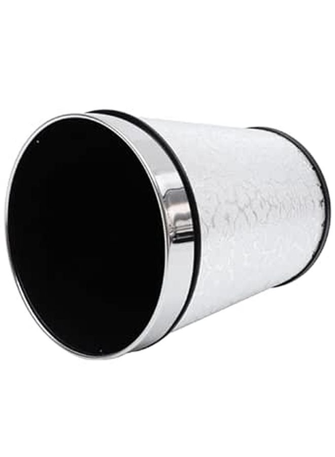 Silver Small Open Top Trash Can Wastebasket for Home Office Bedroom Bathroom - Image 1