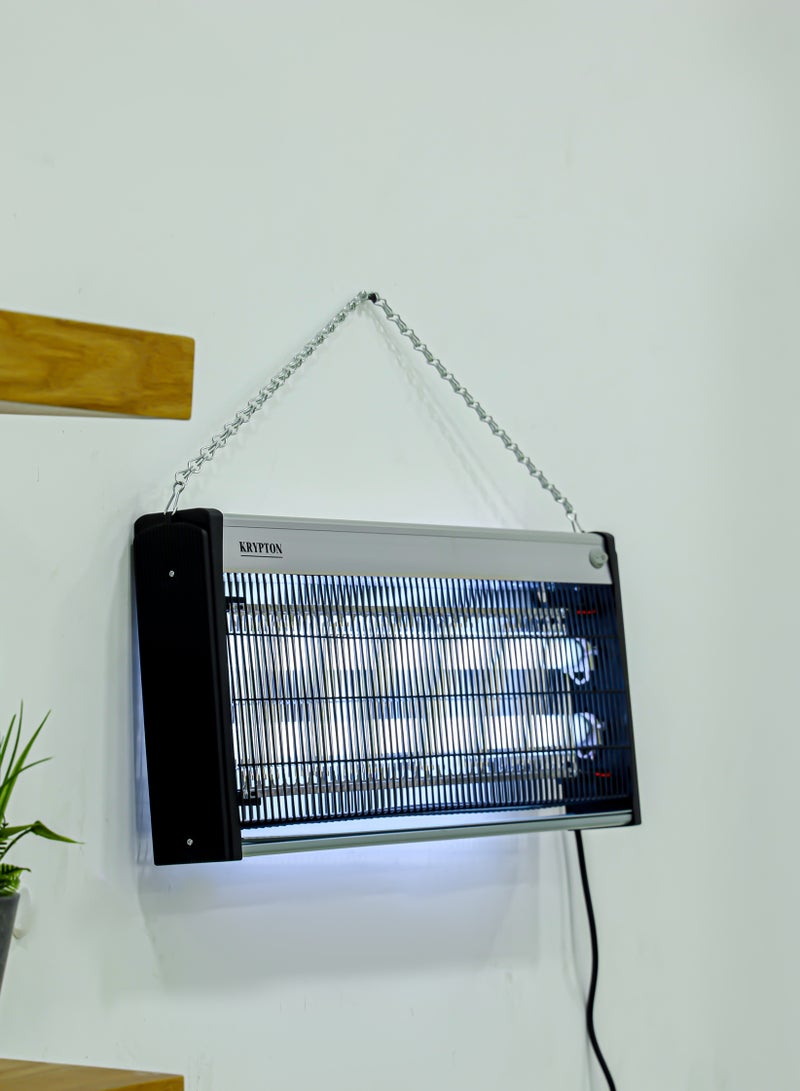 KRYPTON Krypton Electric Insect Killer- KNBK6583/ Automatic Pest and Fly Killing Machine, 2x20 W, Energy Saving/ Natural and Chemical Free, Advanced Technology with Low Power Consumption/ Suitable for Home, Office, Restaurants, Hospitals, etc./ 2 Years Warranty, Silver and Black  - Image 3