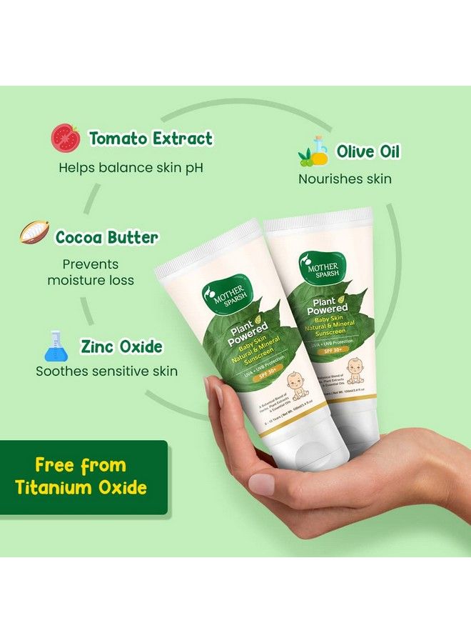 Mother Sparsh لوسيون واقي شمس طبيعي للأطفال مع SPF 30+ لحماية UVA و UVB; مكونات مشتقة من النباتات 95% أساسها حيوي 100 مل - Image 4
