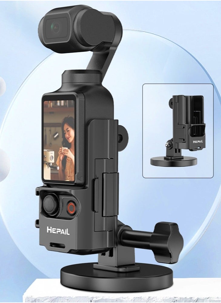 Angmei - Camera Magnetic Mount Stand Extension Adapter for DJI Osmo Pocket 3 Case Holder Protective Cage Cold Shoe Light Microphone Tripod Mount Bracket Holder Handle Frame Accessories for Osmo Pocket 3 - Image 1
