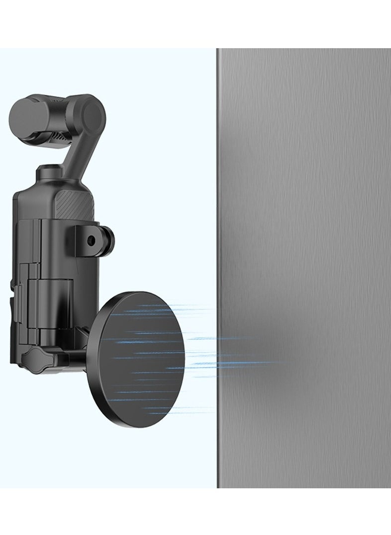 Angmei - Camera Magnetic Mount Stand Extension Adapter for DJI Osmo Pocket 3 Case Holder Protective Cage Cold Shoe Light Microphone Tripod Mount Bracket Holder Handle Frame Accessories for Osmo Pocket 3 - Image 1