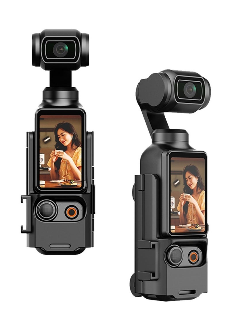 Angmei - Camera Magnetic Mount Stand Extension Adapter for DJI Osmo Pocket 3 Case Holder Protective Cage Cold Shoe Light Microphone Tripod Mount Bracket Holder Handle Frame Accessories for Osmo Pocket 3 - Image 1