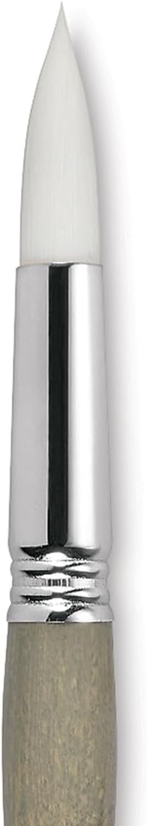 Escoda Perla Toray White Synthetic Brush  Round Short Handle Size 18