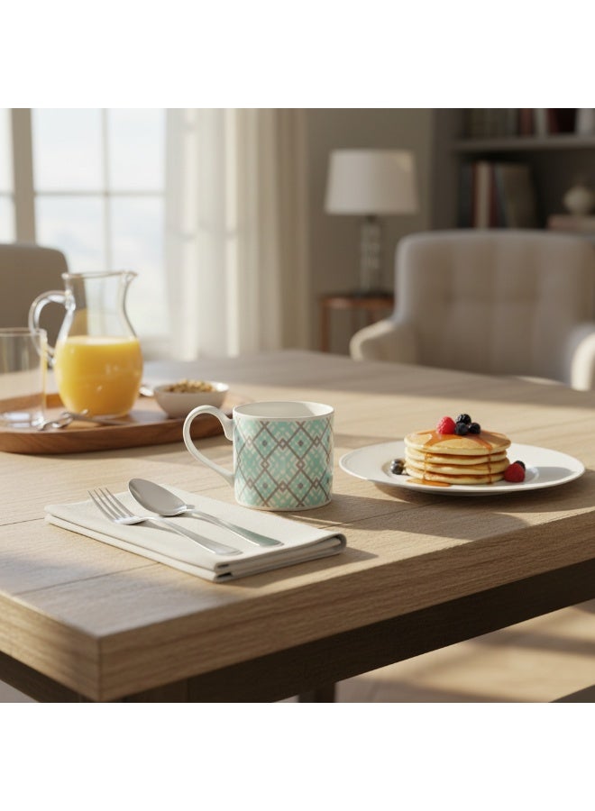 CERAMIC Geometric Turquoise Ceramic Mug - Premium Handcrafted Coffee Cup 400ML - Image 2