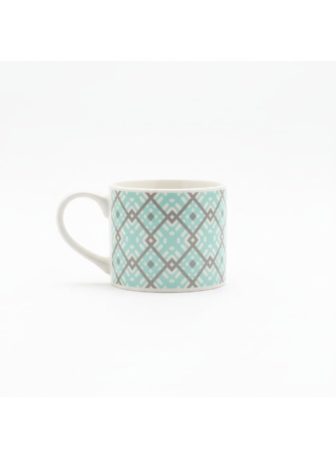CERAMIC Geometric Turquoise Ceramic Mug - Premium Handcrafted Coffee Cup 400ML - Image 1