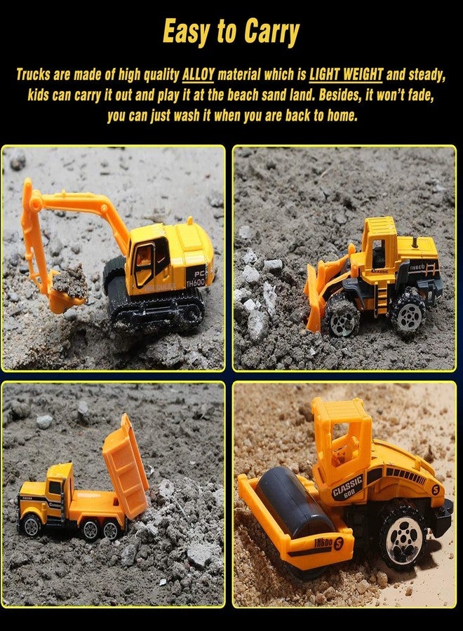 BenRich 6Pcs Mini Die Cast Car 1/64 Scale Alloy Construction Truck Vehicle Model Toy Set - Dump, Excavator, Forklift, Road Roller, Bulldozer, Mixer - Toy Cars for Kids Boys Girls Birthday Xmas Present - Image 5