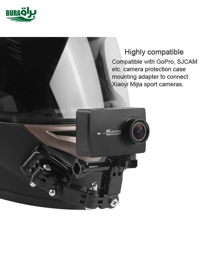 BURAQ - Cycling Helmet Adhesive Multi-Joint Arm Fixed Mount Set with J-Hook Buckle Mount & Screw for GoPro, Insta360, DJI and Other Action Cameras - Image 1