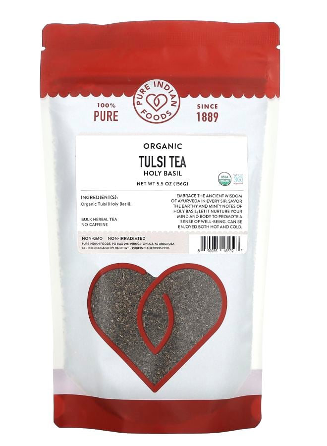 Pure Indian Foods Organic Tulsi Tea Holy Basil 5.5 oz (156 g)