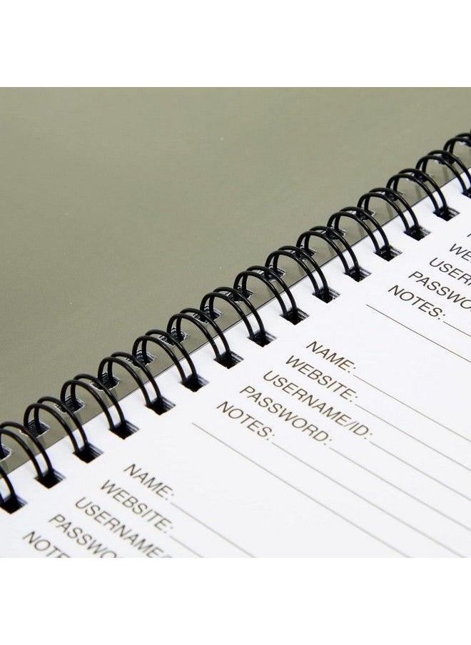 2Pack Spiral Password Keeper Book With Alphabetical Tabs Password Notebook For Internet And Computer Login Username Passwords For Home Office Gray Black (80 Lined Pages 5X7 In)
