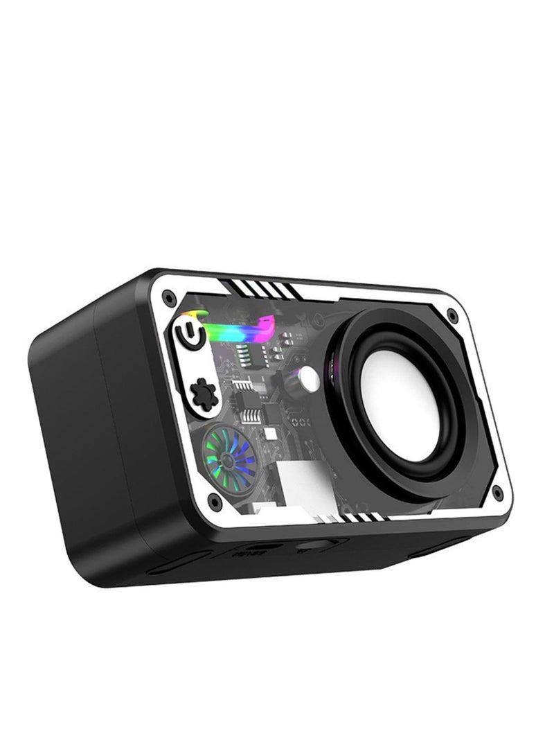 كابتن تيك Portable Bluetooth Speaker, Bluetooth Speaker Loud, Wireless Bluetooth 5.3 Speaker with Color RGB Light, Device Serial Connection Double Speaker, Transparent Bluetooth Sound for Indoor, Outdoor - Image 1