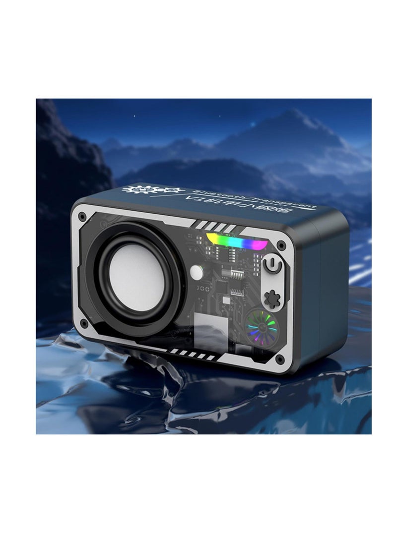 كابتن تيك Portable Bluetooth Speaker, Bluetooth Speaker Loud, Wireless Bluetooth 5.3 Speaker with Color RGB Light, Device Serial Connection Double Speaker, Transparent Bluetooth Sound for Indoor, Outdoor - Image 2