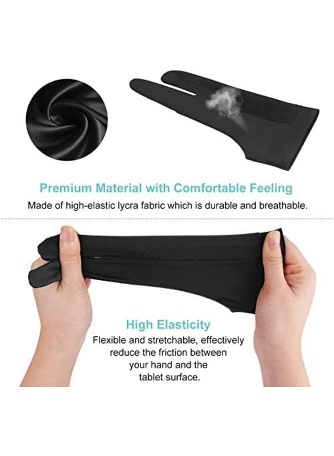 Artists Gloves 2 Pack Palm Rejection Gloves With Two Fingers For Paper Sketching Ipad Graphics Drawing Tablet Suitable For Left And Right Hand Large  - Image 3