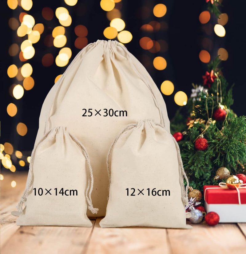 Cotton Drawstring Bags 20x30 Cm Effortless Gift Presentation With Natural Muslin Pouches - Game Changer For Crafters For Weddings Christmas Halloween And Diy Crafts Parties - Image 4