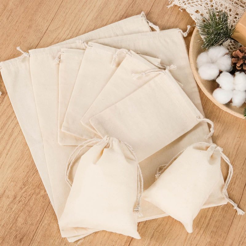 Cotton Drawstring Bags 20x30 Cm Effortless Gift Presentation With Natural Muslin Pouches - Game Changer For Crafters For Weddings Christmas Halloween And Diy Crafts Parties - Image 5