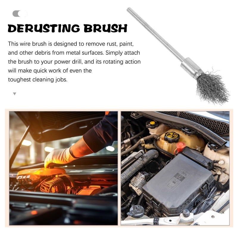 Extended Handle Steel Wire Brush For Drill Industrial Derusting Polishing Tool - Image 4