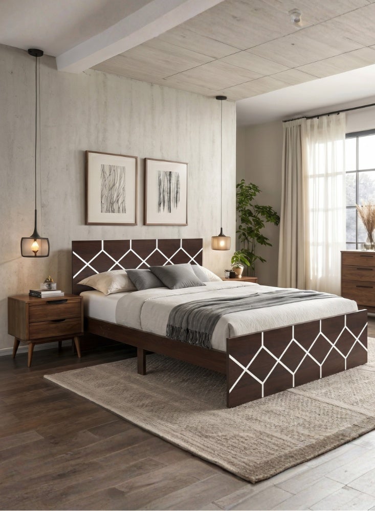 Karnak Ackley Wooden Single Bed Frame | Sturdy Modern Design Bedframe | Space Saving Bed Frame for Bedroom Furniture - Image 1