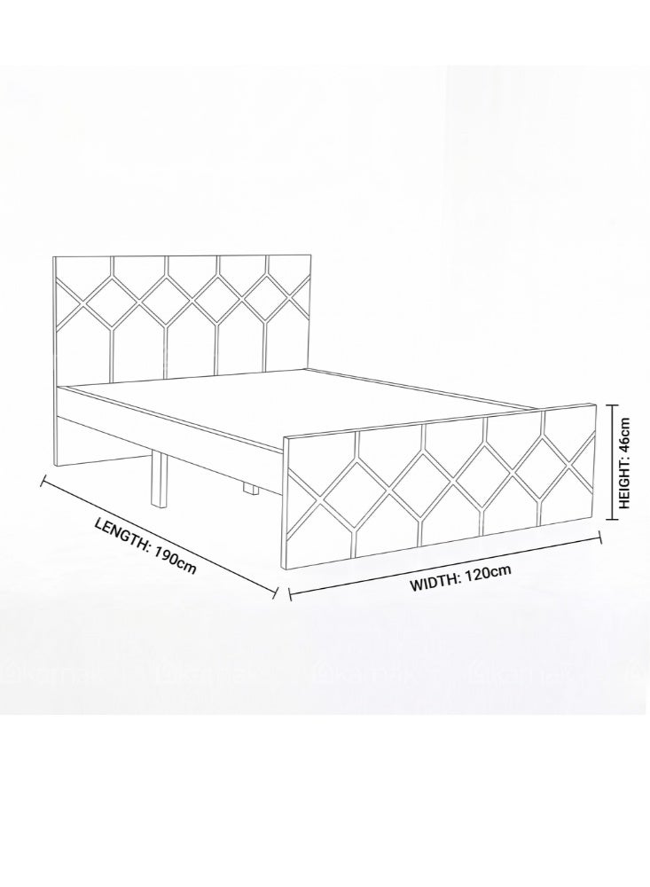 Karnak Ackley Wooden Single Bed Frame | Sturdy Modern Design Bedframe | Space Saving Bed Frame for Bedroom Furniture - Image 2