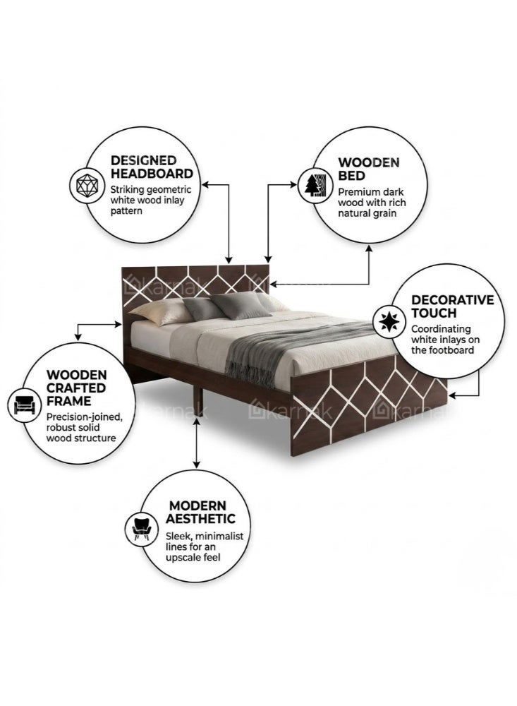 Karnak Ackley Wooden Single Bed Frame | Sturdy Modern Design Bedframe | Space Saving Bed Frame for Bedroom Furniture - Image 3
