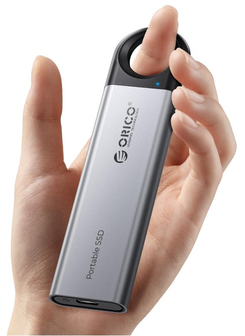 ORICO 2TB External SSD Up to 1050MB/s, Hanging Hole Design Portable Solid State Drive, USB C&A 2 in 1 Cable, Reliable Storage for Type-C Smartphone, Tablets, Laptops - C10