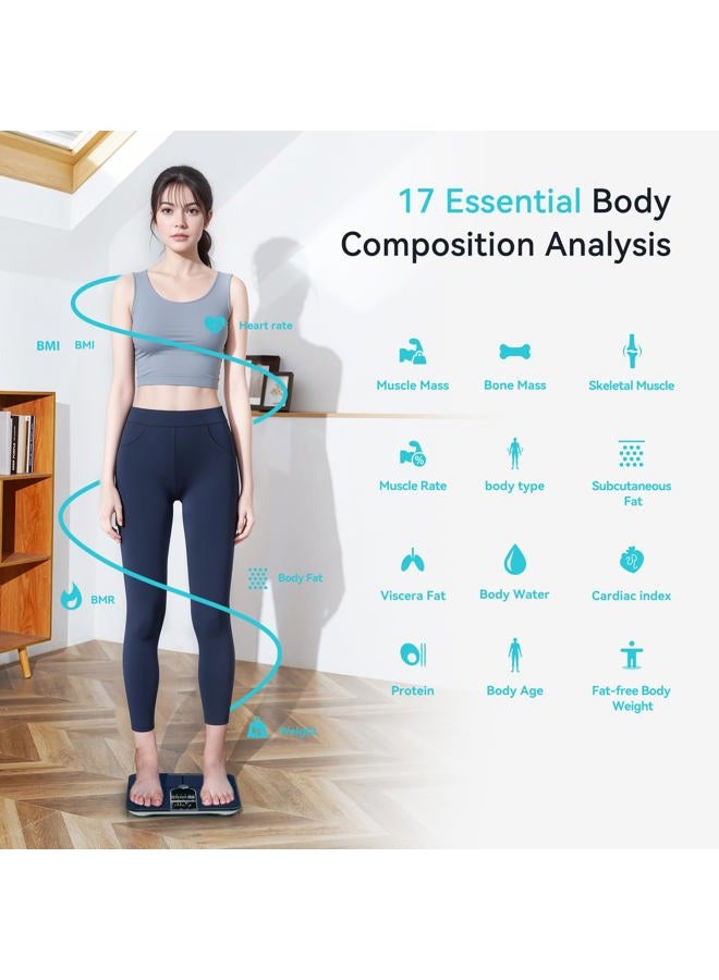YOUSA Smart Scales for Body Weight, Dual Screen Display Digital Bathroom Scale High Accuracy Analyze 17 Body Composition Metrics Weight Watchers Scale for Body Weight Fat - Image 3