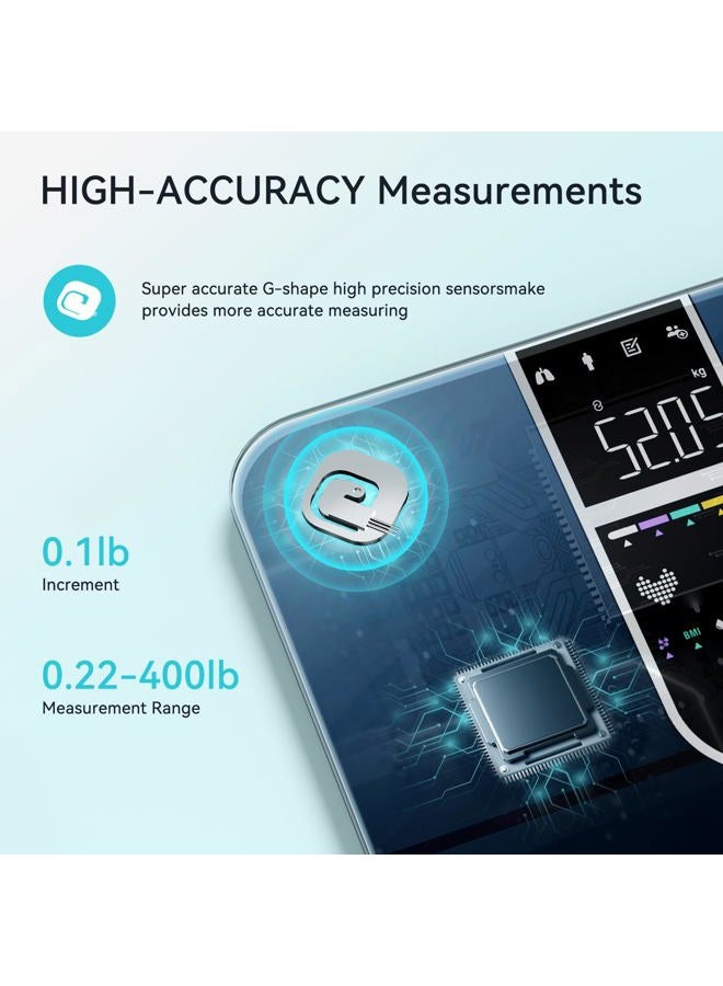 YOUSA Smart Scales for Body Weight, Dual Screen Display Digital Bathroom Scale High Accuracy Analyze 17 Body Composition Metrics Weight Watchers Scale for Body Weight Fat - Image 4