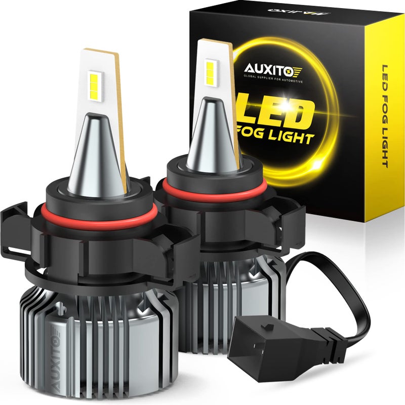 مصابيح ضباب LED AUXITO 5202 H16 6500K أبيض بارد 400 سطوع شرائح CSP 5201 PS19W PS24W 9009 12085 بديل لمبة هالوجين DRL لسيرا سيلفرادو يوكون تاهو كانيون 2Pack