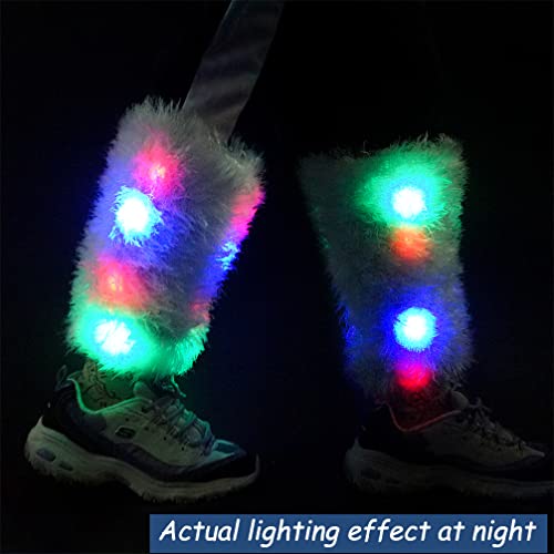 Luwint دافئات ذراع وساق ليوينت LED المتلألئة - ملحقات ملابس مضيئة للعبة هالوين عيد الميلاد ريف يونيكورن، 1 زوج - Image 2