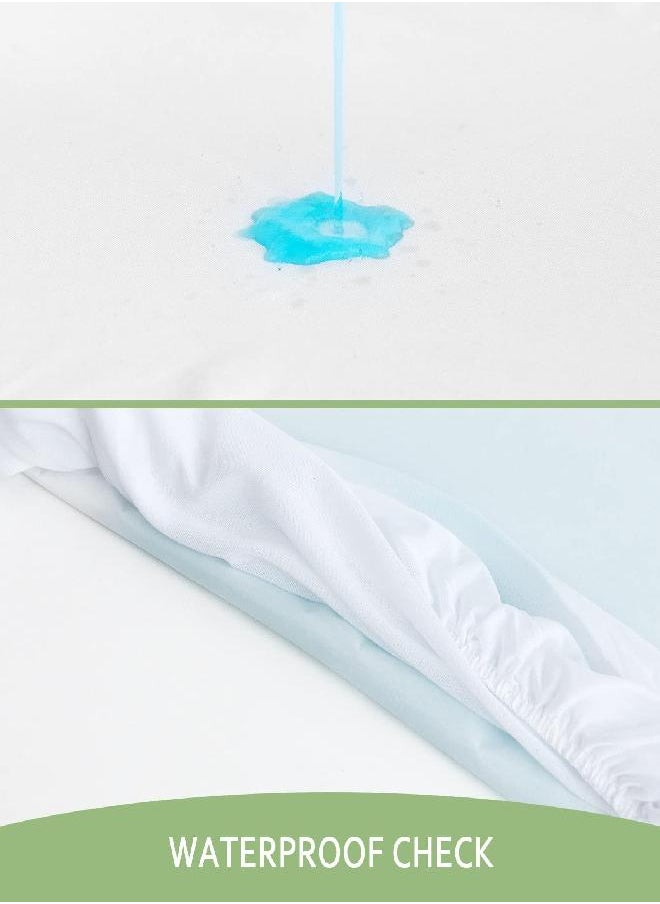 Moonsea Full Mattress Protector Waterproof Bamboo Cooling Mattress Protector Full, Skin Friendly and Breathable Full Mattress Cover for 14'' Deep Pocket, Noiseless Cooling Bamboo Mattress Cover 