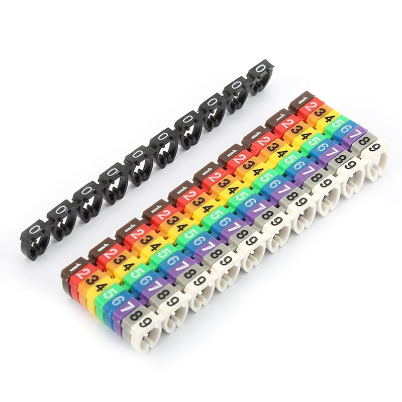 100PCS KCM 6MM 6 Square Meters Digital Tube Wire Number Labels Cable Colorful Markers - Image 2