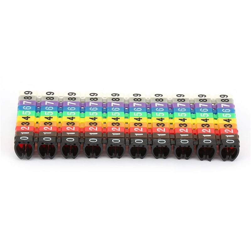 100PCS KCM 6MM 6 Square Meters Digital Tube Wire Number Labels Cable Colorful Markers - Image 5