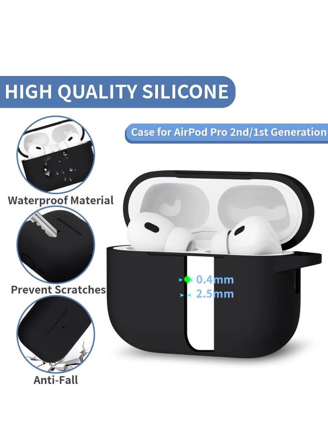 For Apple Headset Airpods Pro Protective Cover With White Cleaning Pen Runway Buckle Same Color Lanyard Bluetooth-Color:Black-Applicable Models:Airpods 1/2 Generation  - Image 4